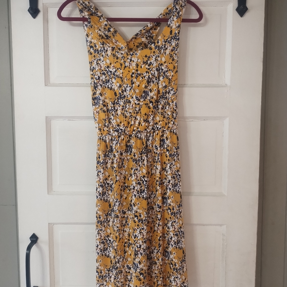 Chic Yellow Floral Mini Dress